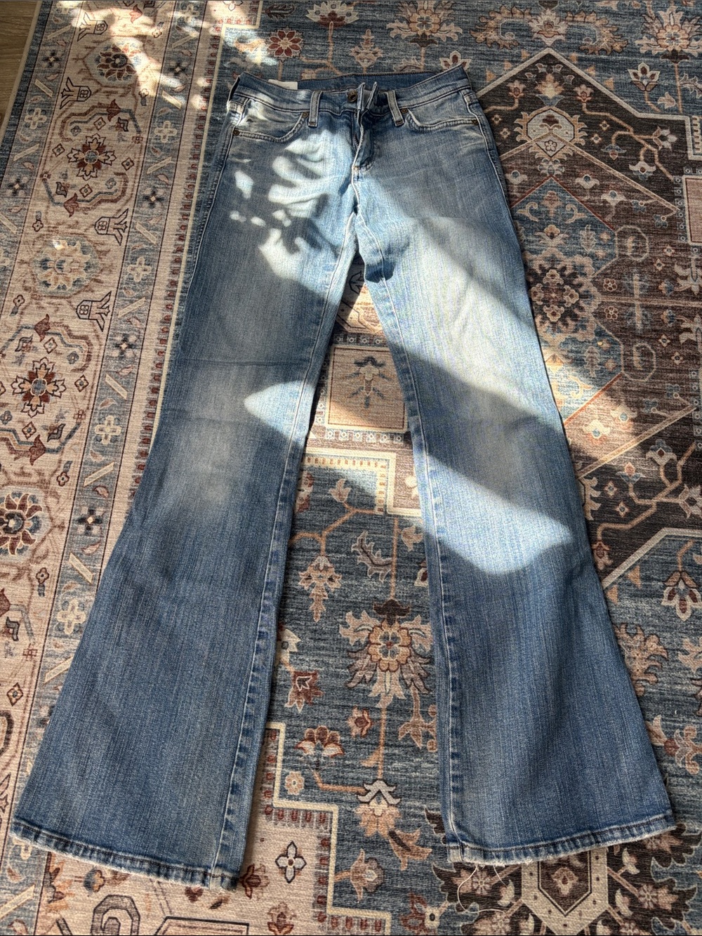 mavi super low rise flare jeans